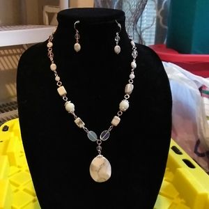 Faux Stone Necklace and earrings